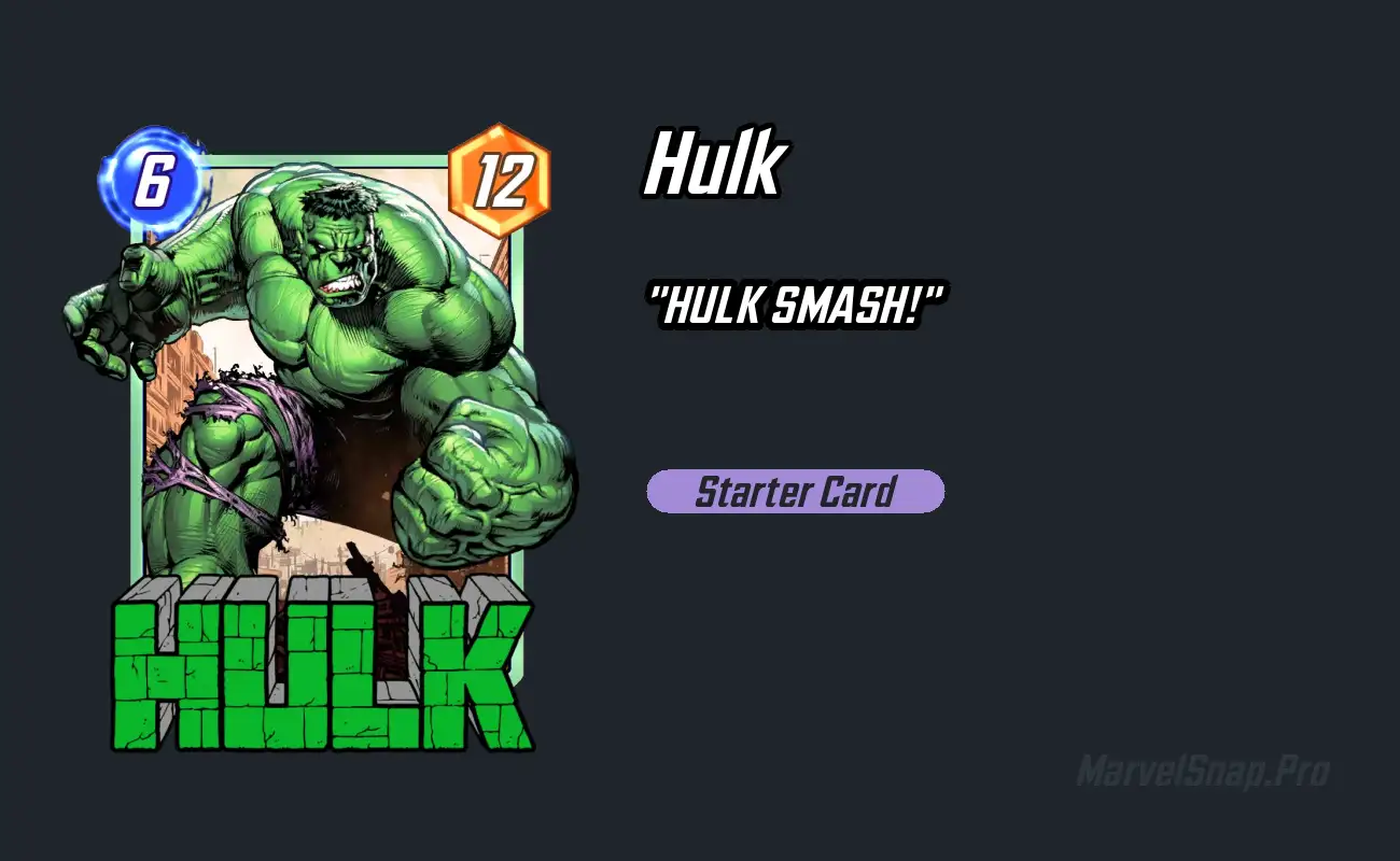 Hulk Marvel Snap Card MarvelSnap.pro