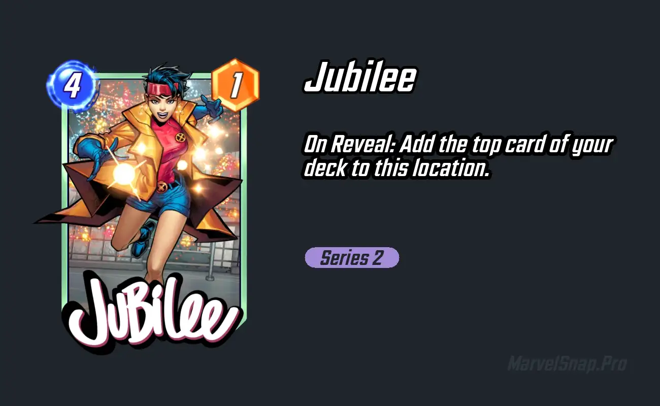Jubilee Marvel Snap Card MarvelSnap.pro