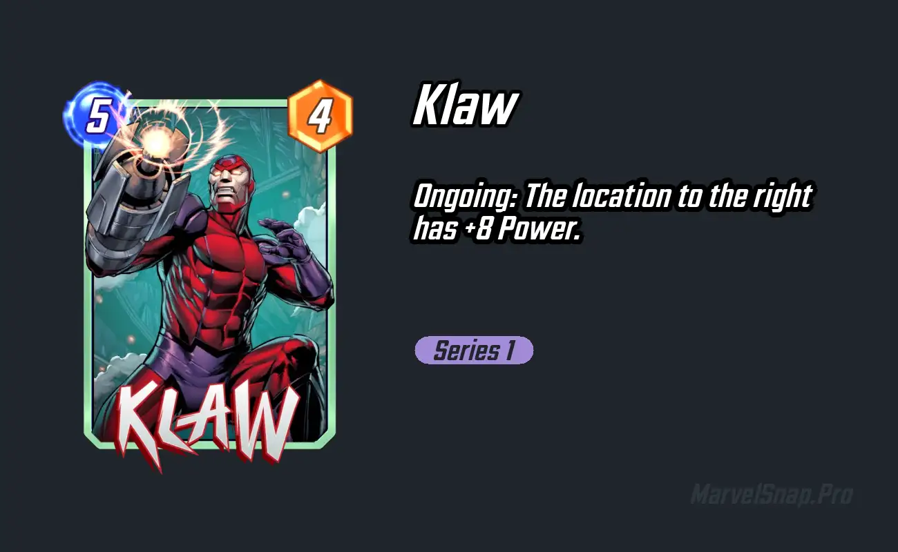 Klaw Marvel Snap Card Marvelsnappro