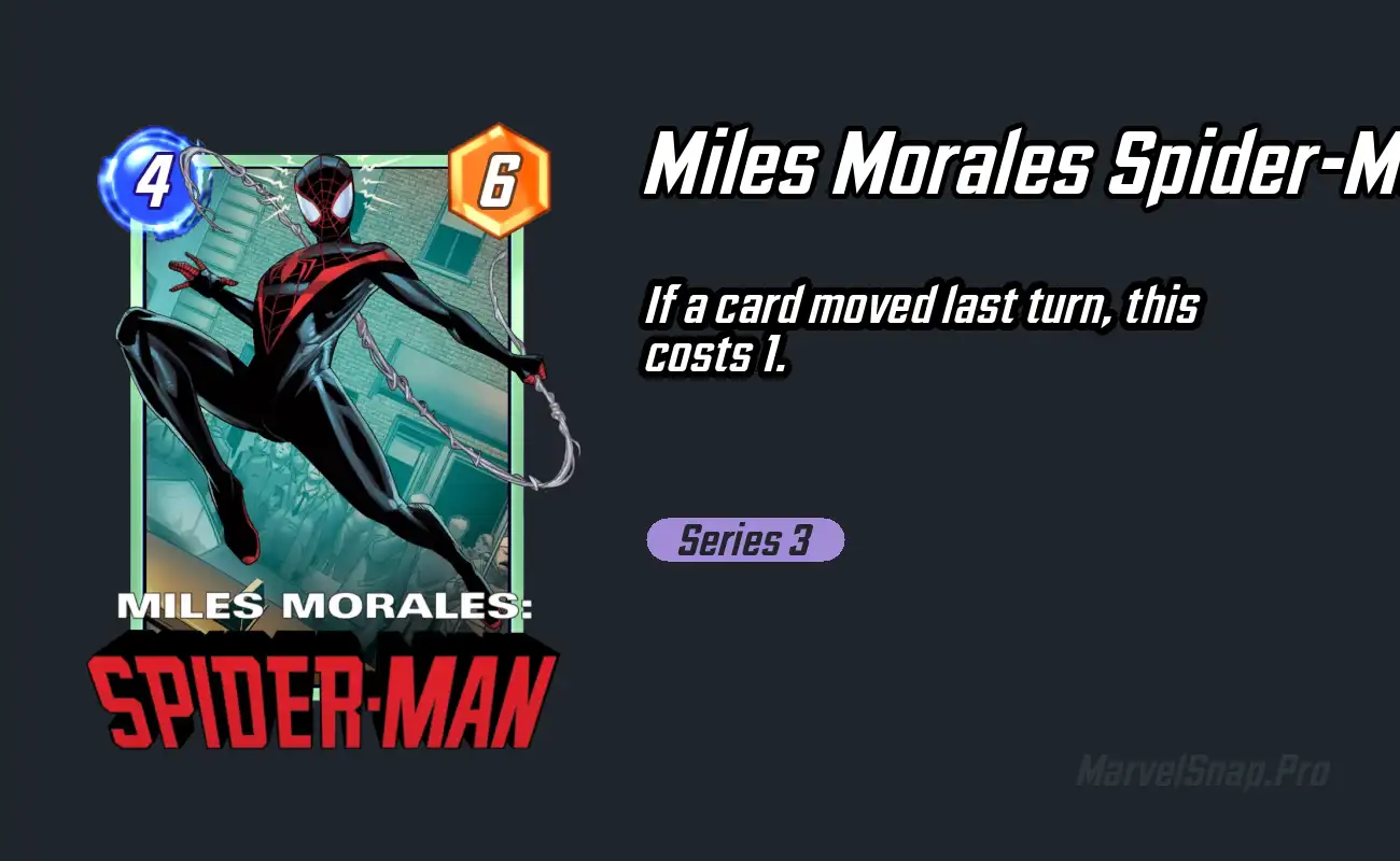 Miles Morales Marvel Snap Card MarvelSnap.pro