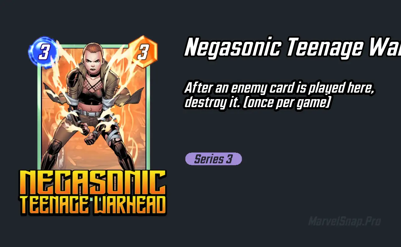 Negasonic Teenage Warhead Marvel Snap Card | MarvelSnap.pro