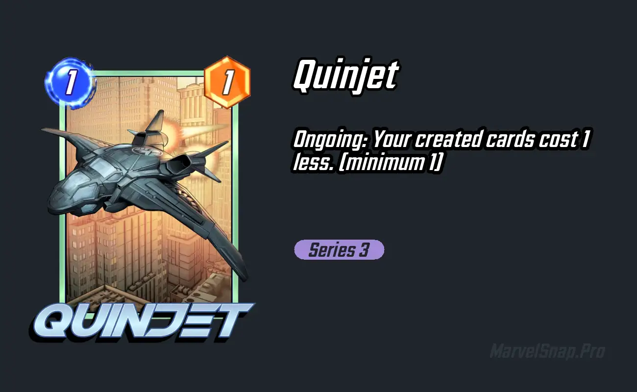 Quinjet Marvel Snap Card MarvelSnap.pro