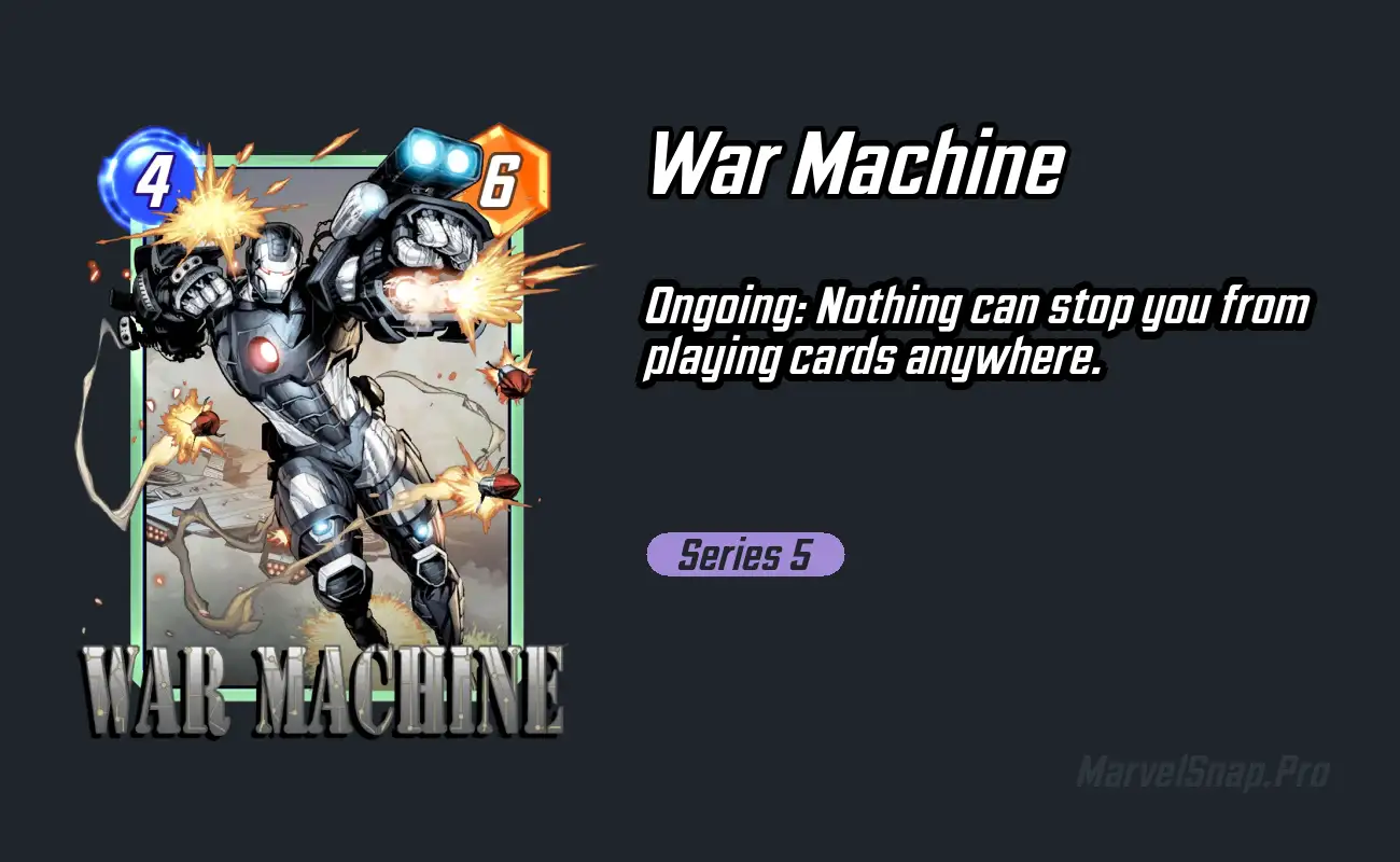 War Machine Marvel Snap Card MarvelSnap.pro